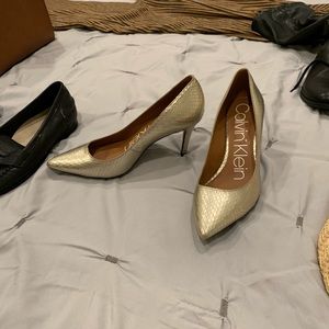 Calvin Klein snakeskin pumps
